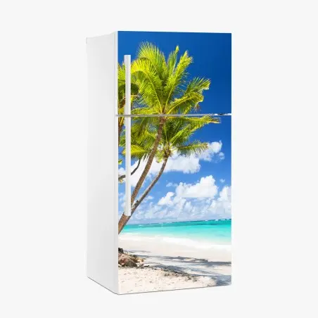 Kühlschrankaufkleber tropischer palmstrand in Punta Cana – Pixers®