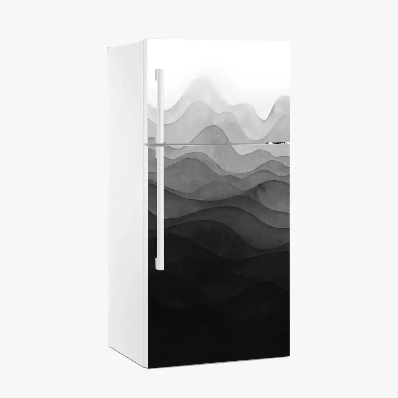Kühlschrankaufkleber monochrome geschichtete berge