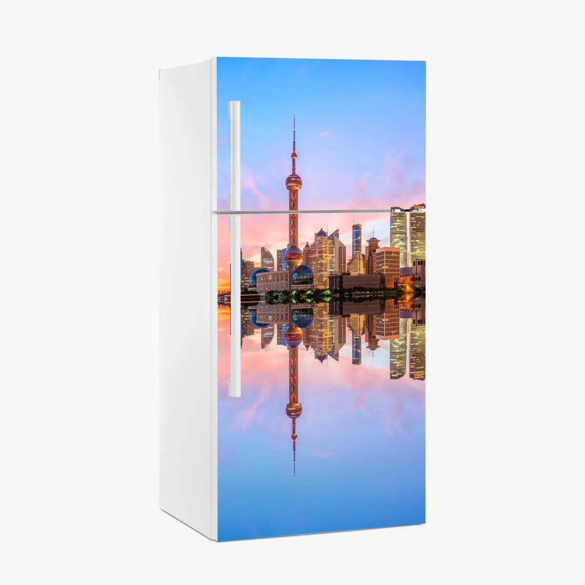 Kühlschrankaufkleber Shanghai skyline bei sonnenaufgang – Pixers®