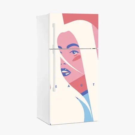 Kühlschrankaufkleber pastell pop-art porträt der schönheit – Pixers®