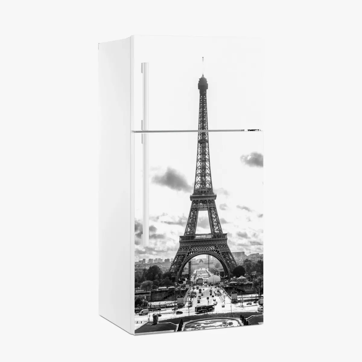 Kühlschrankaufkleber Paris Eiffelturm in monochrom – Pixers®