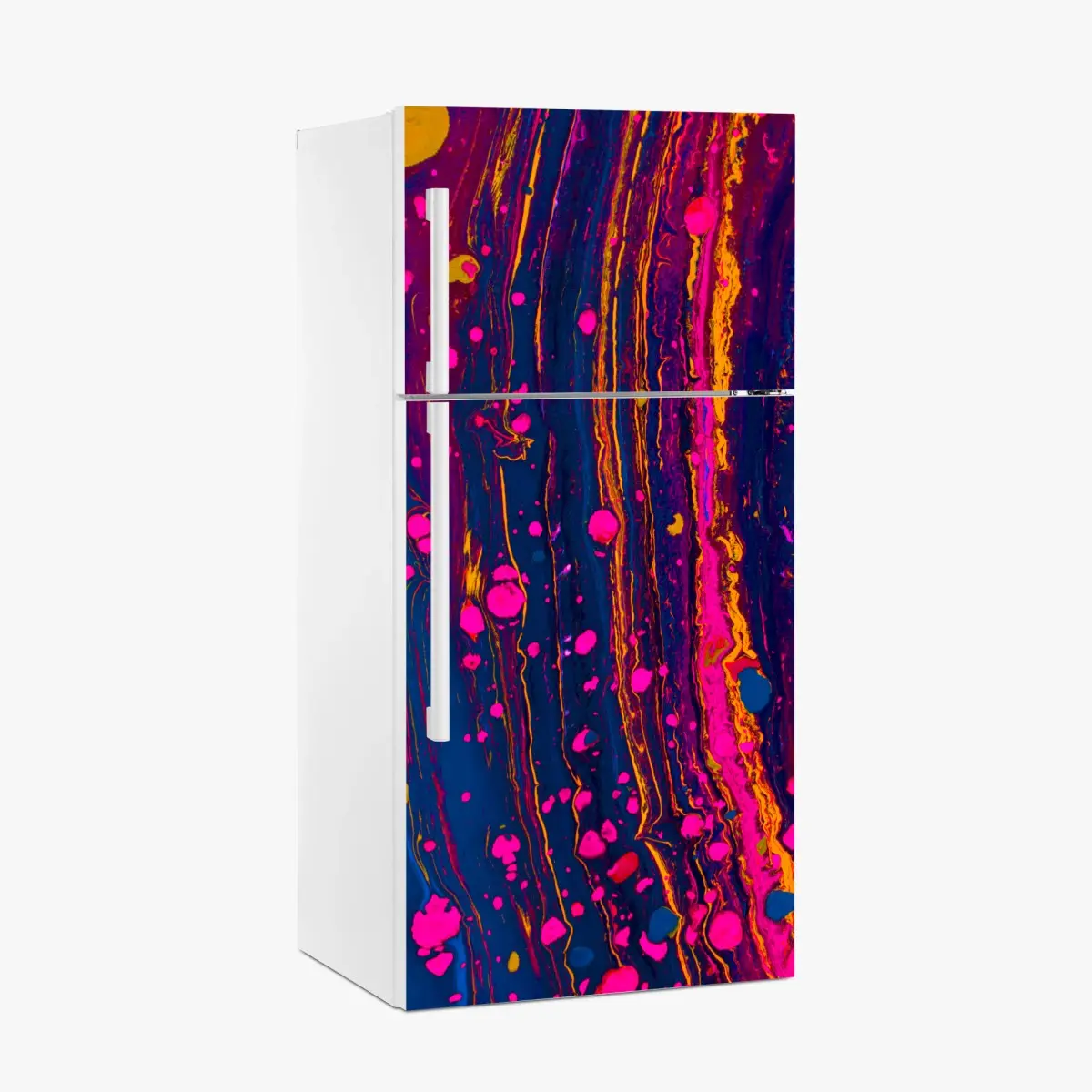 Kühlschrankaufkleber neon marmorierte abstrakte wandgrafik – Pixers®