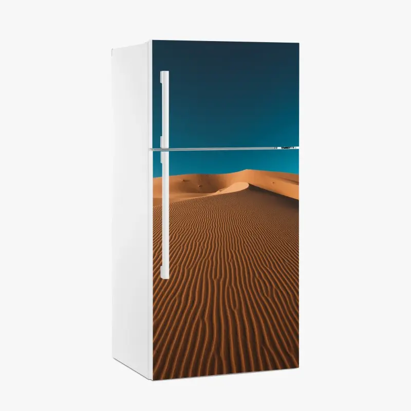 Kühlschrankaufkleber goldene sanddünen unter tiefblauem himmel