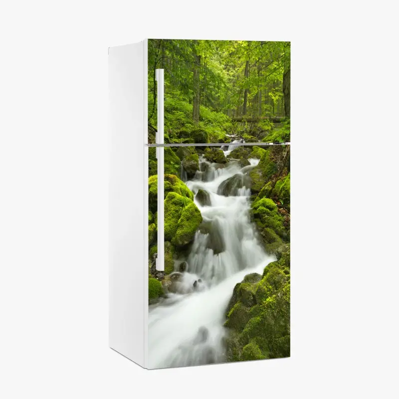 Kühlschrankaufkleber moosiger wasserfall