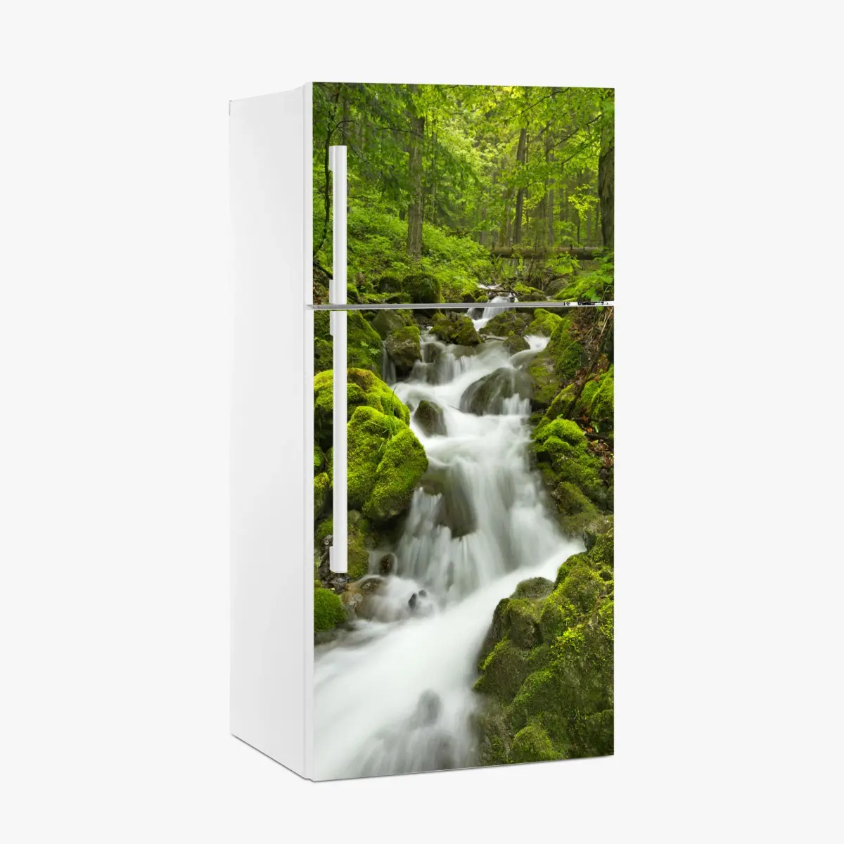 Kühlschrankaufkleber moosiger wasserfall – Pixers®