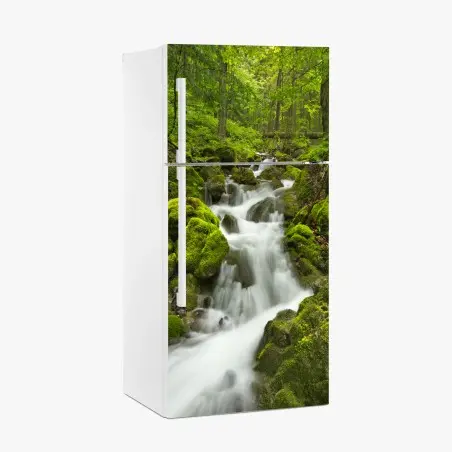 Kühlschrankaufkleber moosiger wasserfall – Pixers®