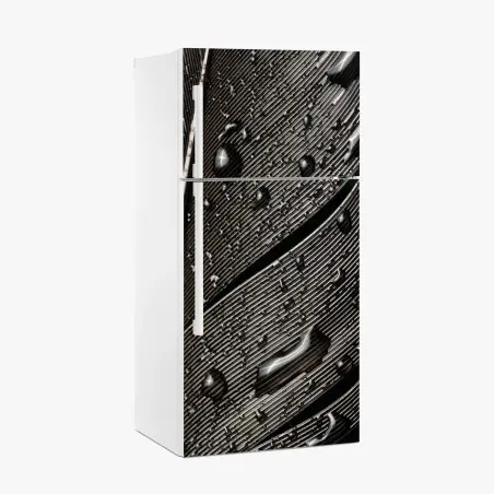 Kühlschrankaufkleber monochrome feder mit wassertropfen – Pixers®