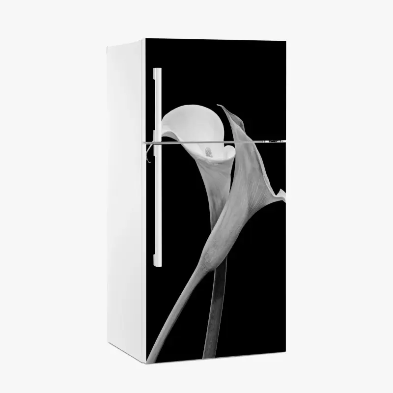 Kühlschrankaufkleber elegante callas in monochrom