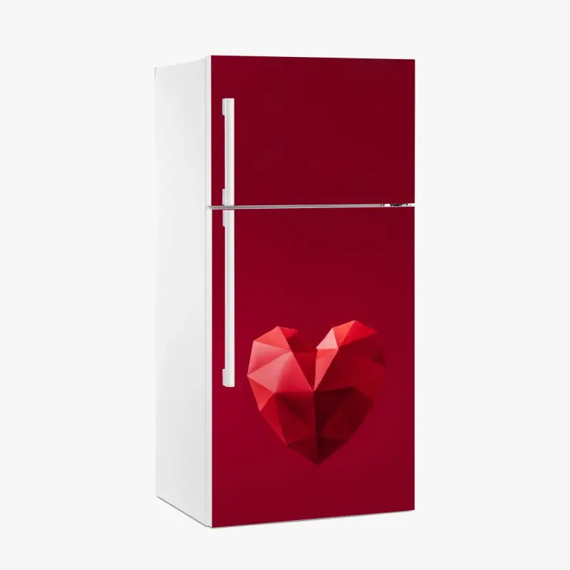 Kühlschrankaufkleber geometrisches rotes papierherz