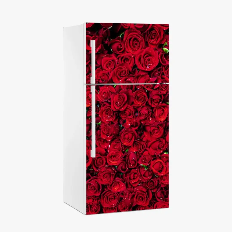 Kühlschrankaufkleber dichte wand aus roten rosen