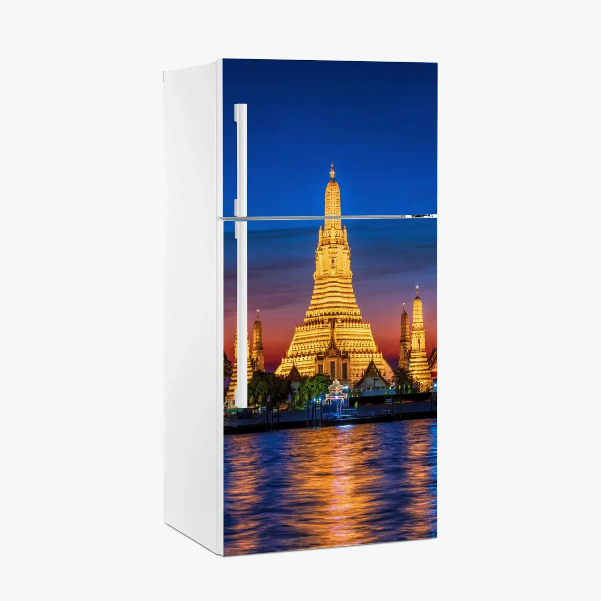 Kühlschrankaufkleber goldenes Wat Arun in der dämmerung – Pixers®
