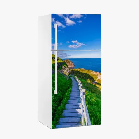 Kühlschrankaufkleber küstenpfad mit blick auf das meer – Pixers®