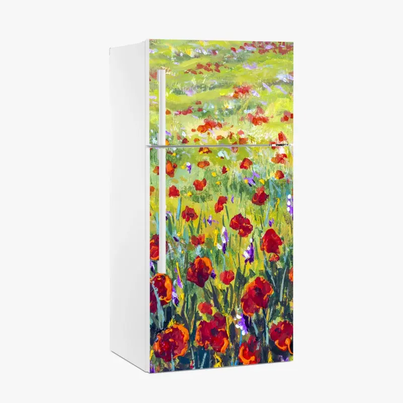 Kühlschrankaufkleber impressionistische mohnwiese