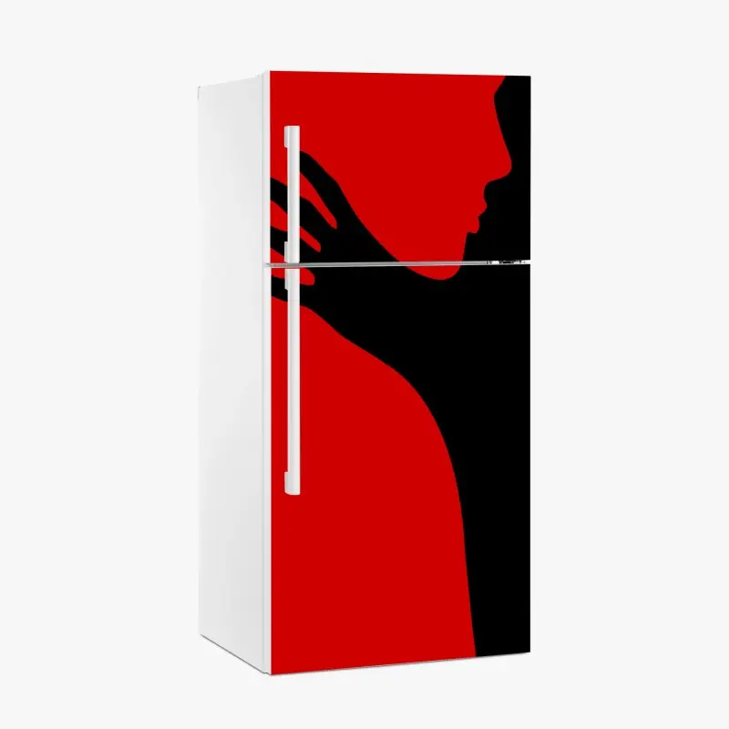 Kühlschrankaufkleber kräftige rot-schwarze silhouette
