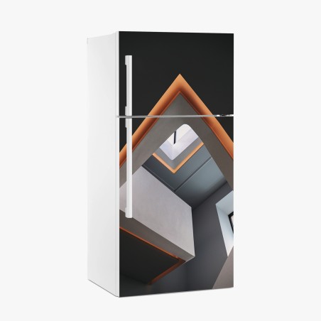 Kühlschrankaufkleber minimalistisches geometrisches interieur mit oberlicht – Pixers®