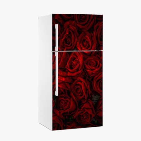 Kühlschrankaufkleber intensive rote rosen nahaufnahme – Pixers®