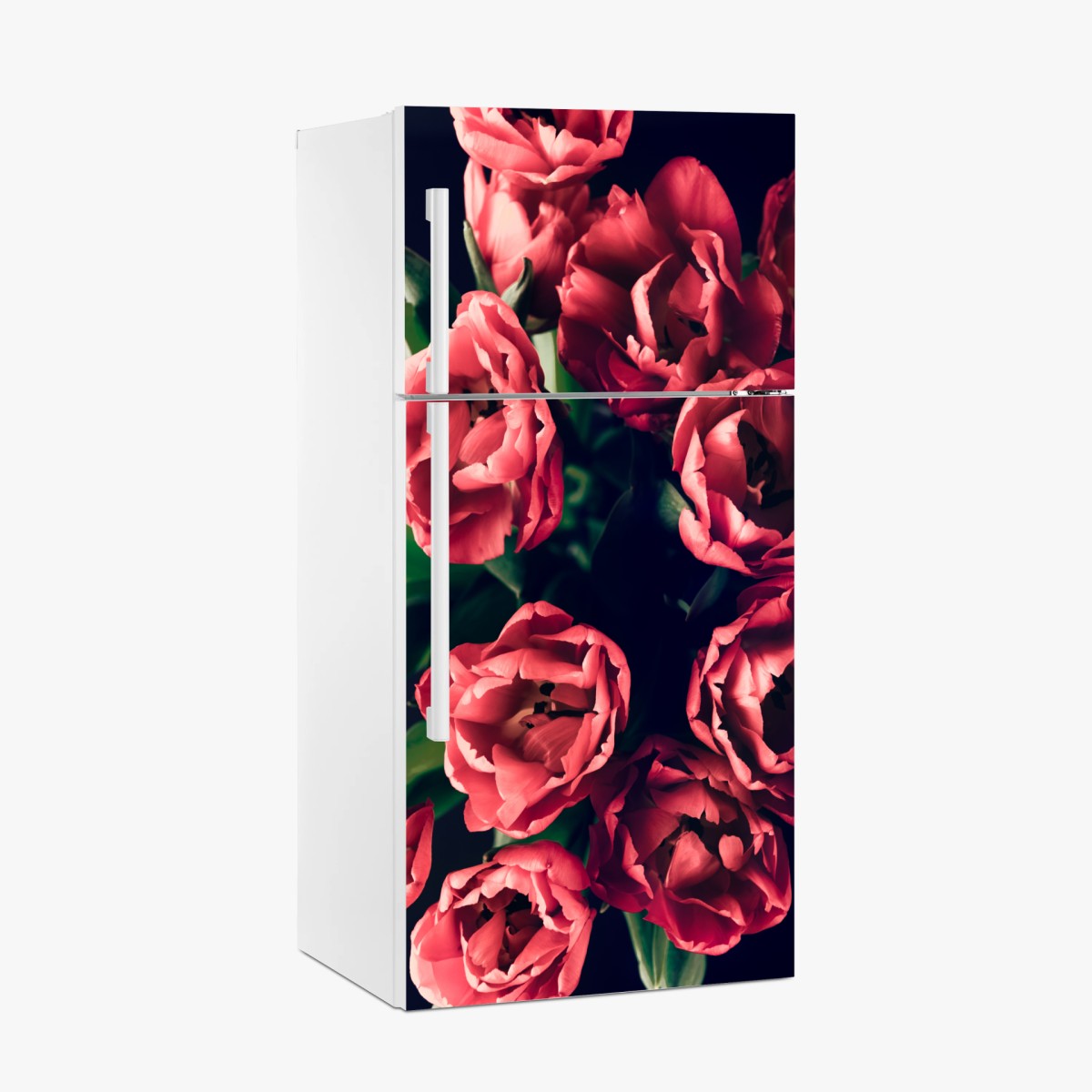 Kühlschrankaufkleber stimmungsvolles rosa tulpenbukett – Pixers®
