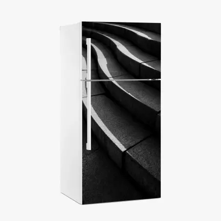 Kühlschrankaufkleber geschwungene betontreppe im schatten – Pixers®