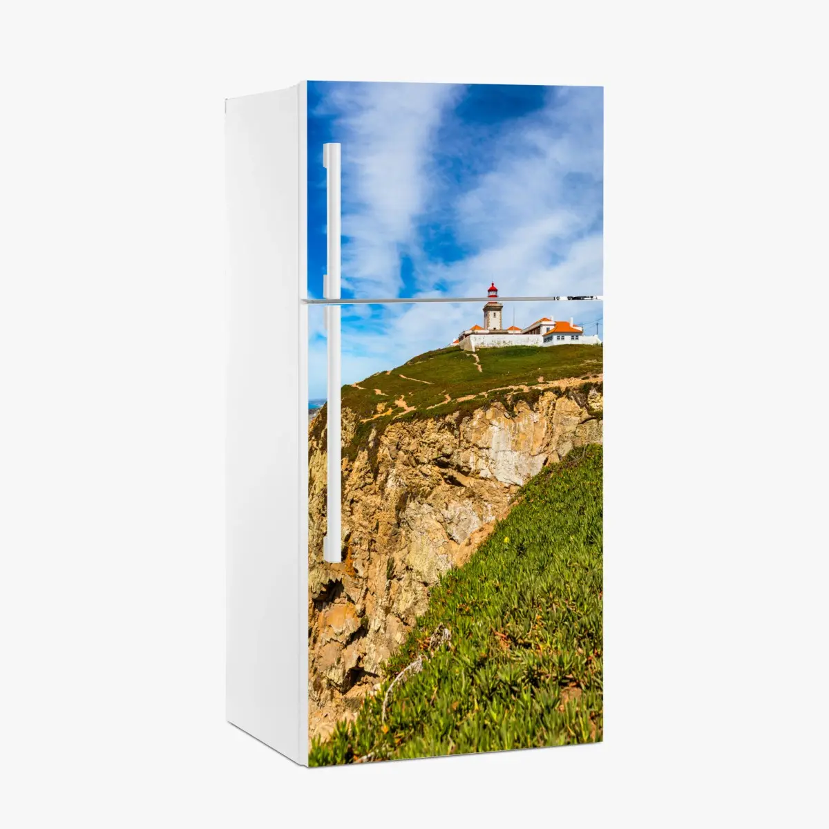 Kühlschrankaufkleber leuchtturm auf den klippen von Cabo da Roca – Pixers®