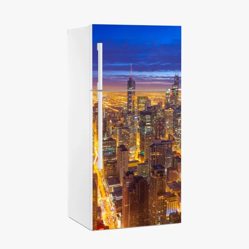 Kühlschrankaufkleber Chicago nächtliche skyline panorama
