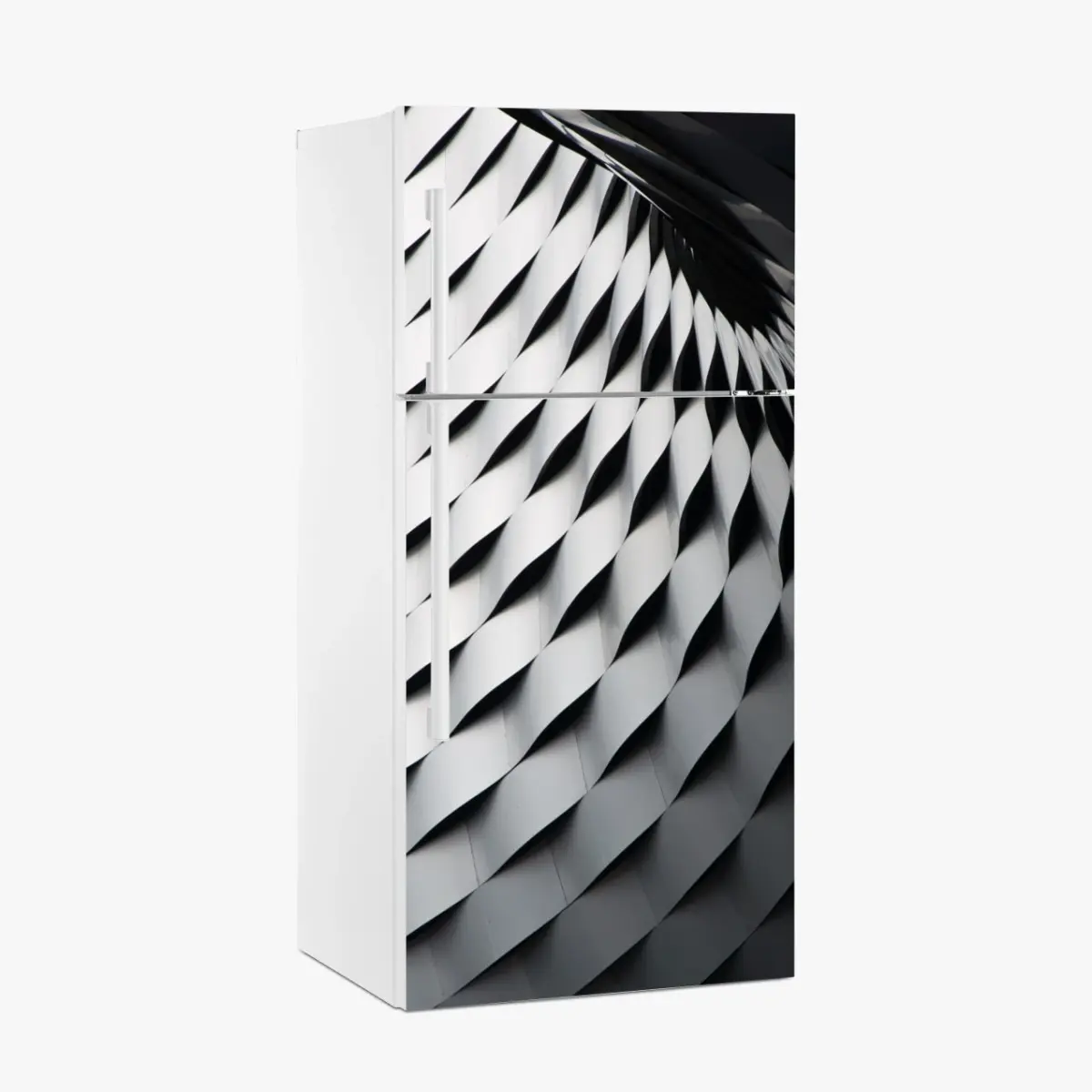 Kühlschrankaufkleber monochromes geometrisches metallmuster – Pixers®