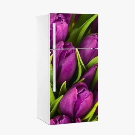 Kühlschrankaufkleber lila tulpen im bukett – Pixers®
