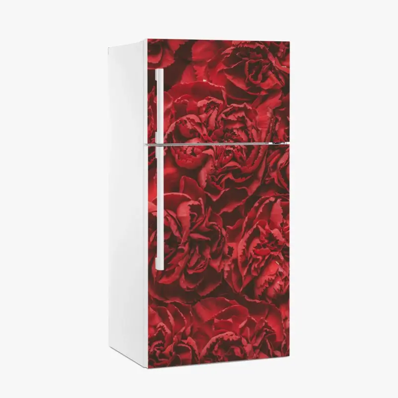 Kühlschrankaufkleber vintage rote nelken blumenmuster