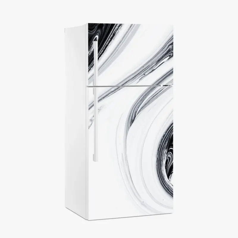 Kühlschrankaufkleber monochromer marmorswirbel