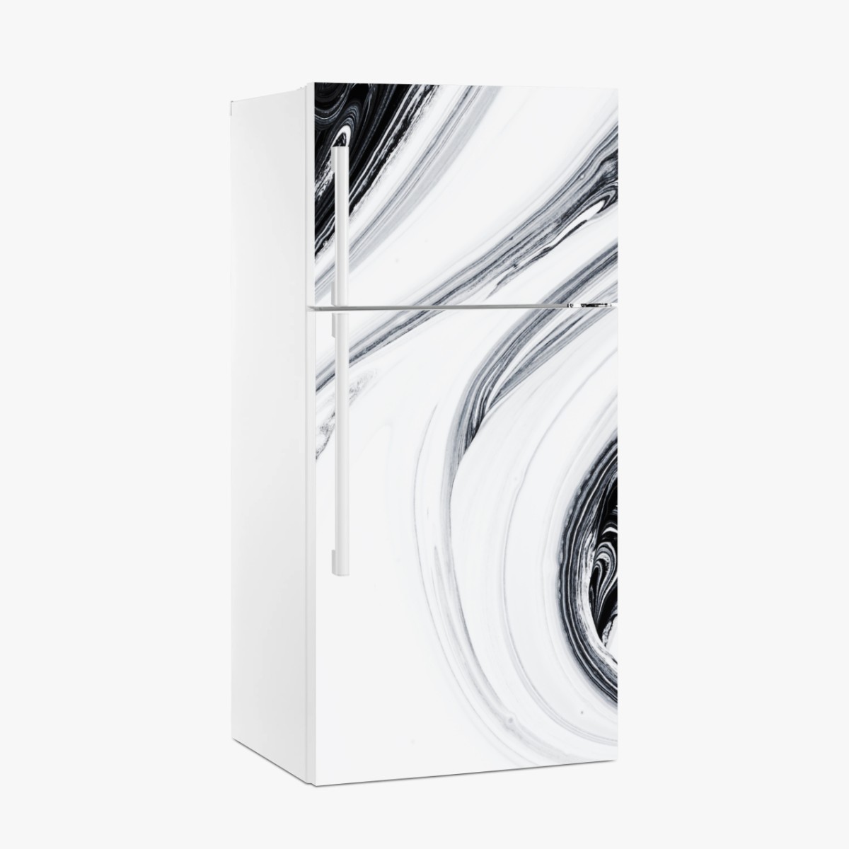 Kühlschrankaufkleber monochromer marmorswirbel – Pixers®