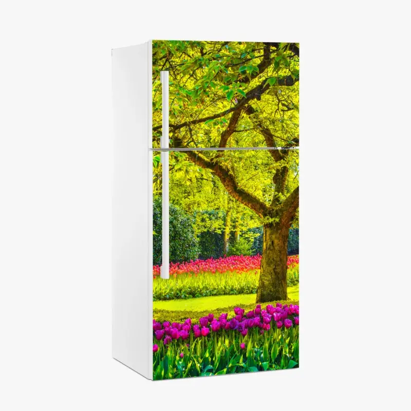 Kühlschrankaufkleber bunter tulpengarten in Keukenhof