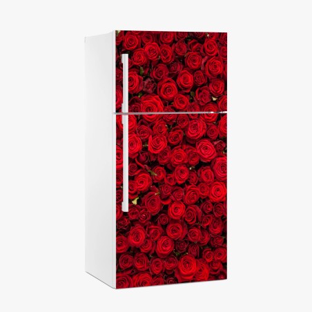 Kühlschrankaufkleber endlose wand aus roten rosen – Pixers®