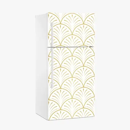 Kühlschrankaufkleber goldenes art deco fächermuster – Pixers®