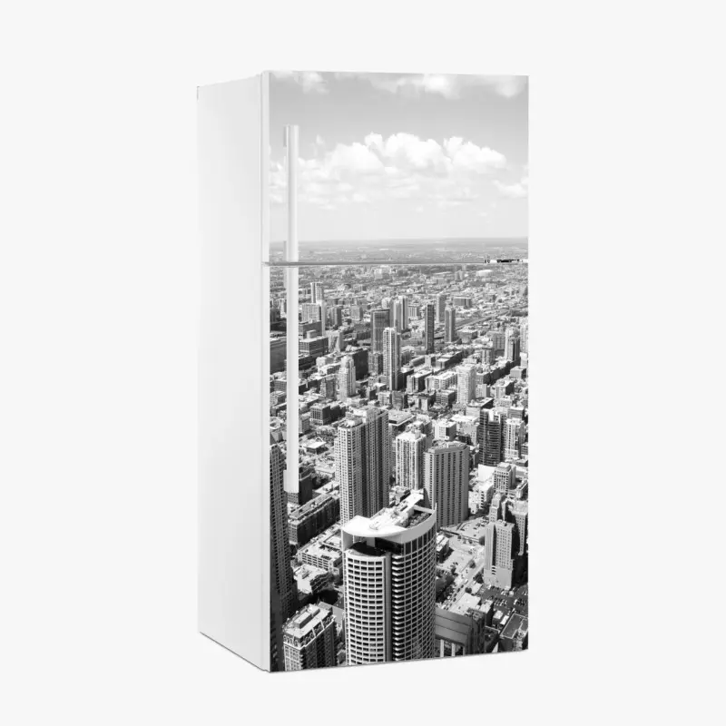 Kühlschrankaufkleber Chicago skyline in graustufen