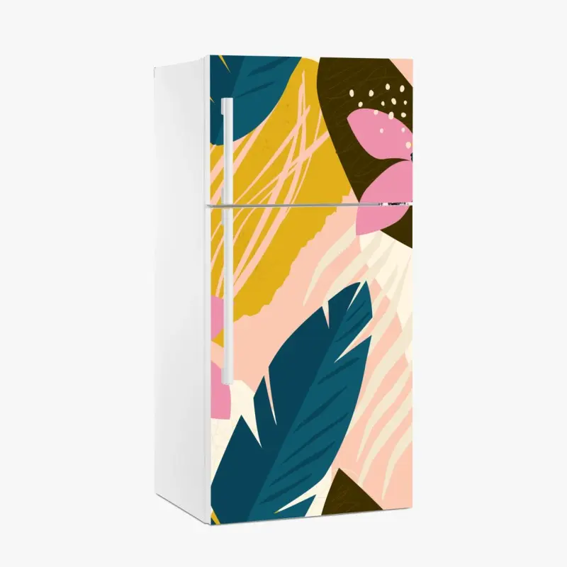 Kühlschrankaufkleber tropisches abstraktes blumenmotiv