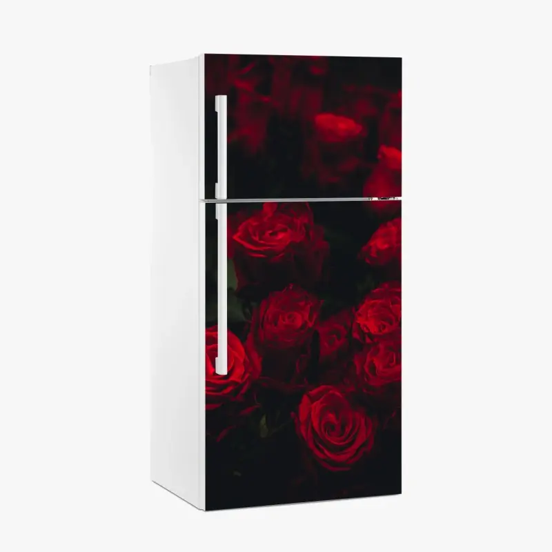 Kühlschrankaufkleber dunkler rosenstrauß