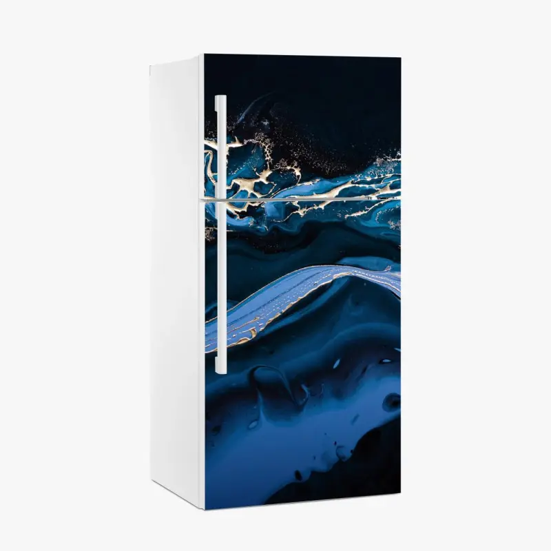 Kühlschrankaufkleber marineblaue und goldene abstraktion