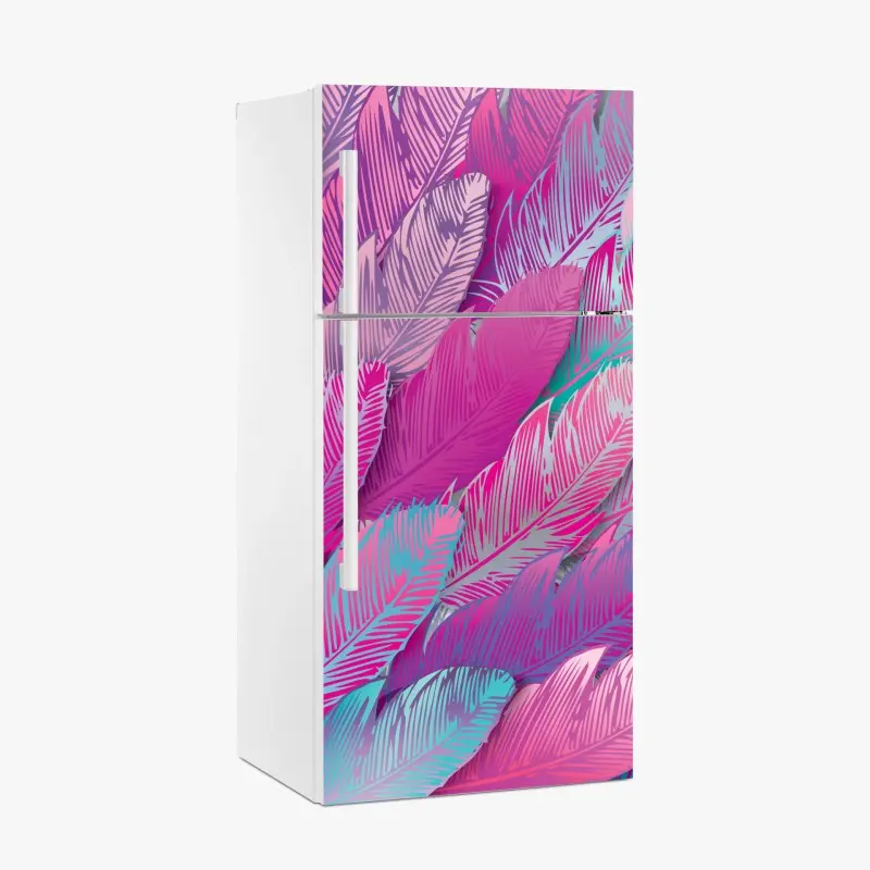 Kühlschrankaufkleber irisierendes rosa federmuster