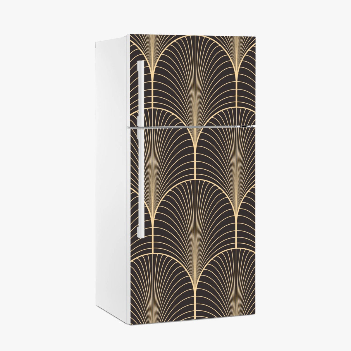Kühlschrankaufkleber art deco goldenes fächermuster – Pixers®