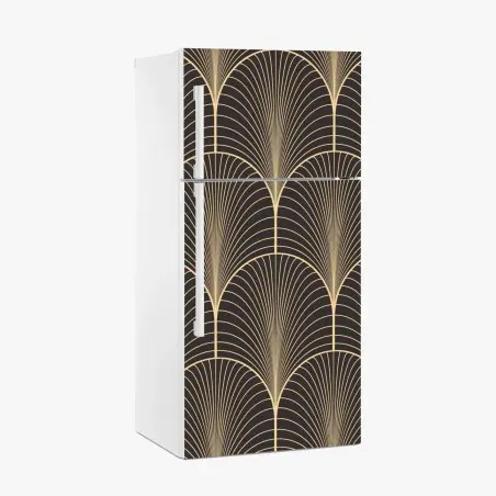 Kühlschrankaufkleber art deco goldenes fächermuster – Pixers®