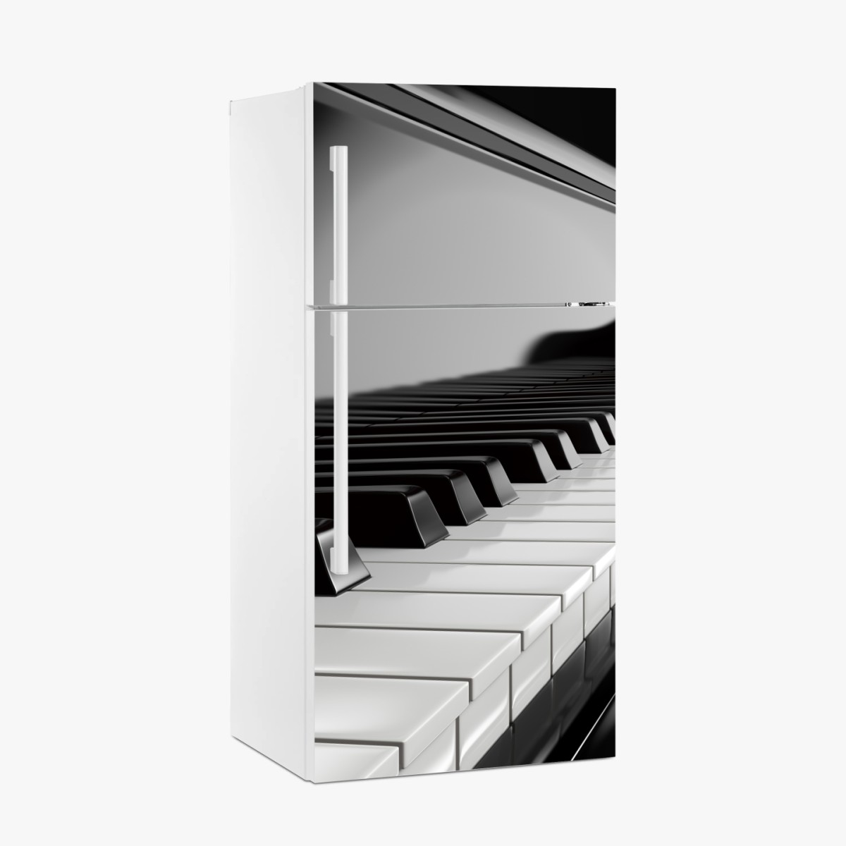 Kühlschrankaufkleber elegante schwarzweiß klaviertasten – Pixers®