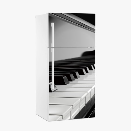 Kühlschrankaufkleber elegante schwarzweiß klaviertasten – Pixers®