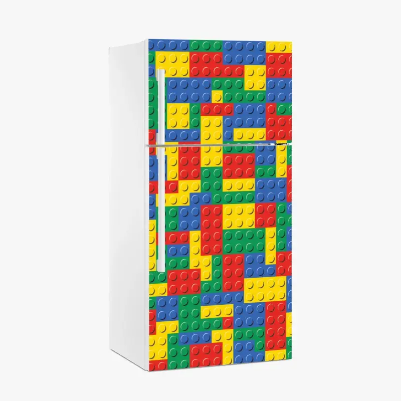 Kühlschrankaufkleber buntes bausteinmuster