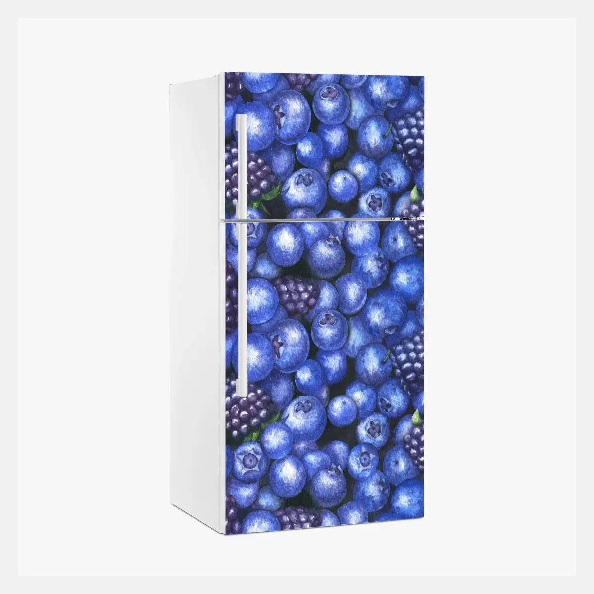 Kühlschrankaufkleber aquarellmuster mit blaubeeren und brombeeren – Pixers®