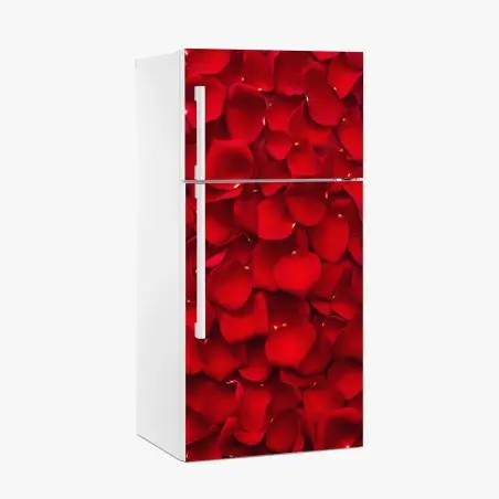 Kühlschrankaufkleber rote rosenblätter hintergrund – Pixers®