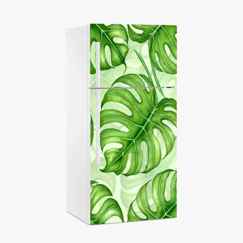 Kühlschrankaufkleber aquarell monstera blättermuster