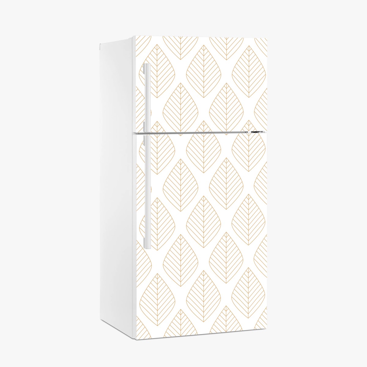 Kühlschrankaufkleber elegantes goldenes geometrisches blattmuster – Pixers®