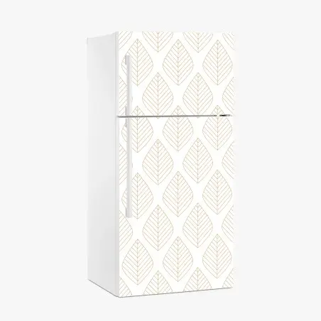Kühlschrankaufkleber elegantes goldenes geometrisches blattmuster – Pixers®