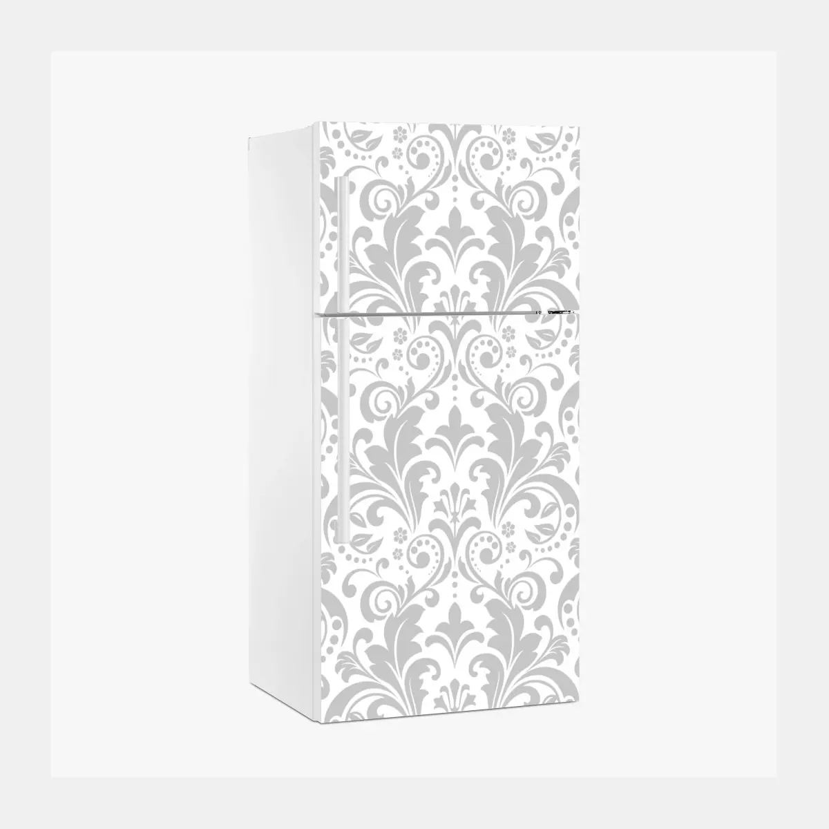 Kühlschrankaufkleber elegantes graues damastmuster – Pixers®