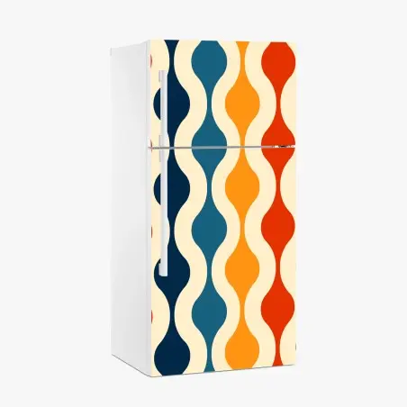 Kühlschrankaufkleber retro welliges mid-century muster – Pixers®