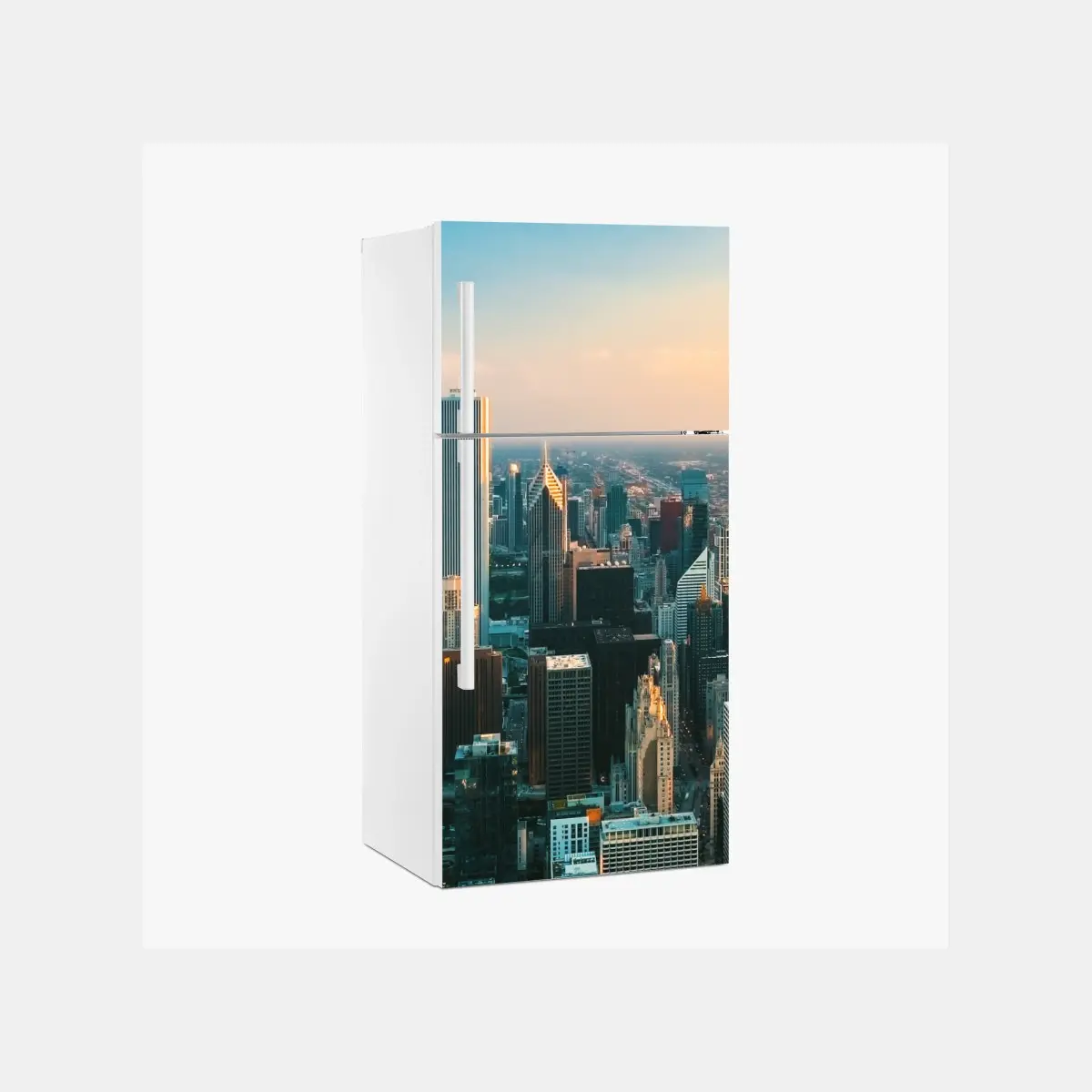 Kühlschrankaufkleber Chicago skyline bei sonnenuntergang – Pixers®